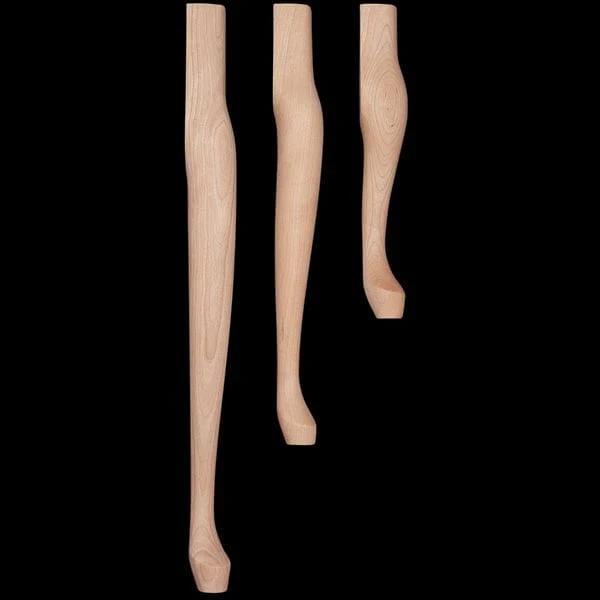 River Queen Anne Style Table Leg - Height:28" - Species:Oak